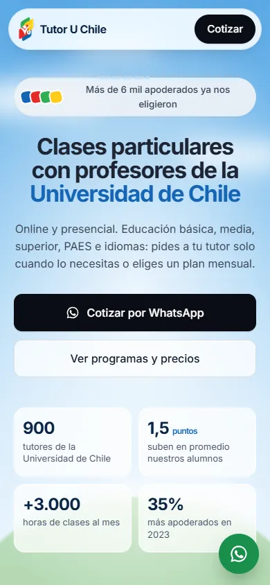 Después: el sitio nuevo en el celular
